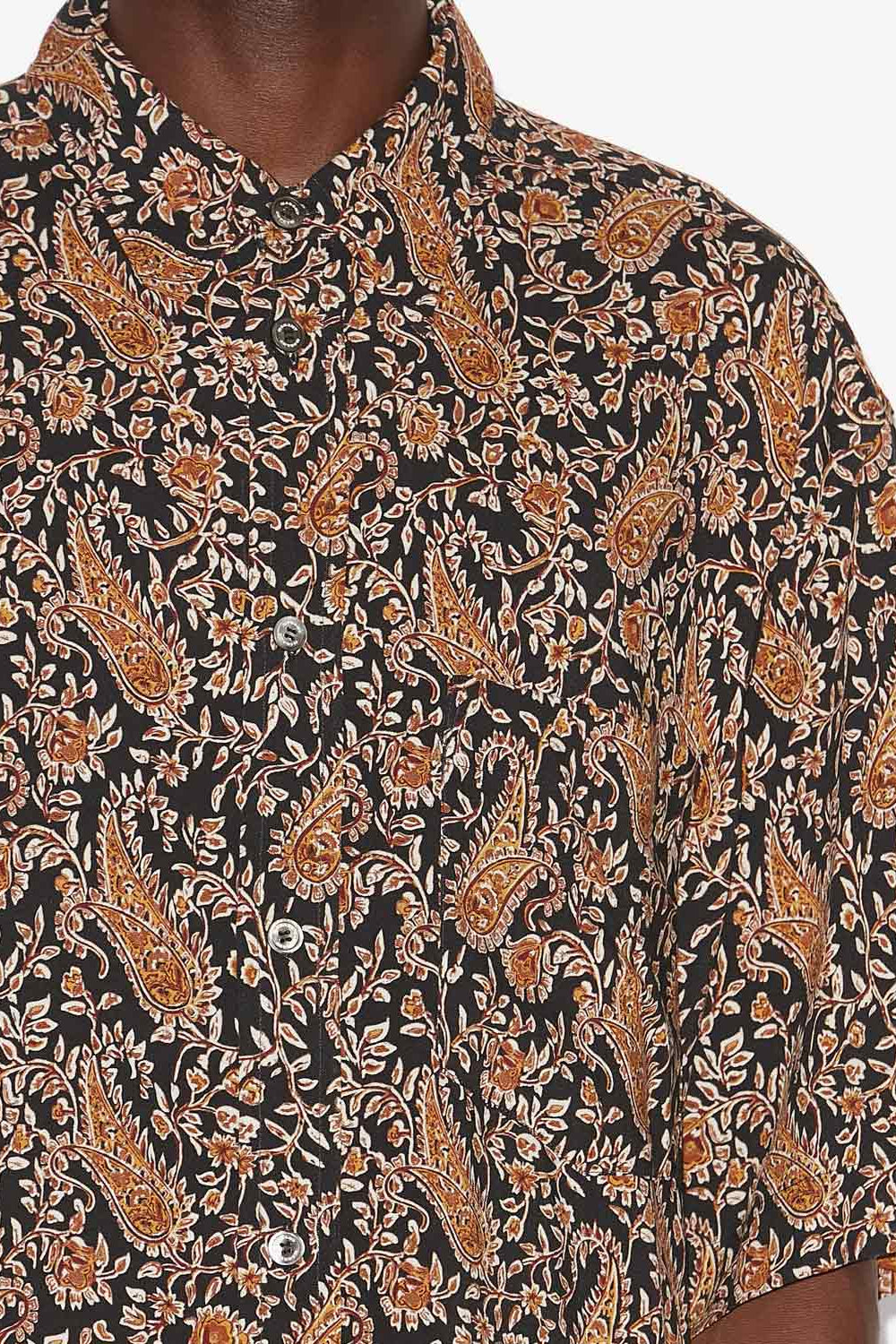 Camicia vabilio stampata a maniche corte - Nero - Man - 3