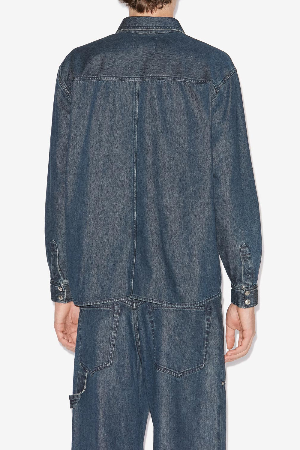Hemd owenn aus leichtem denim - Blau - Man - 5