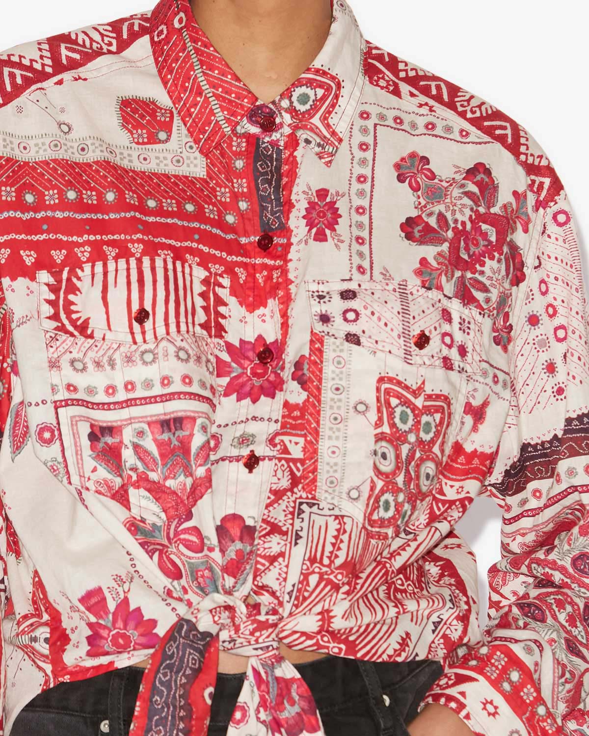 Nathy shirt Woman Red and ecru 2