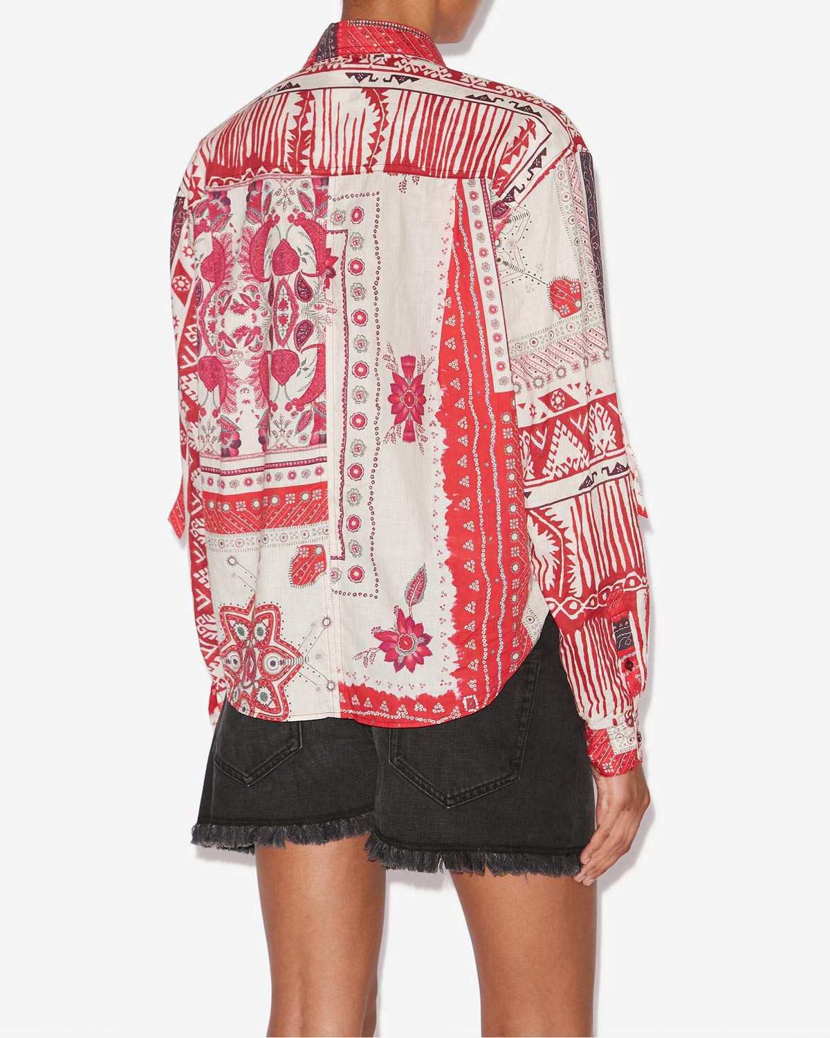 Nathy shirt Woman Red and ecru 3