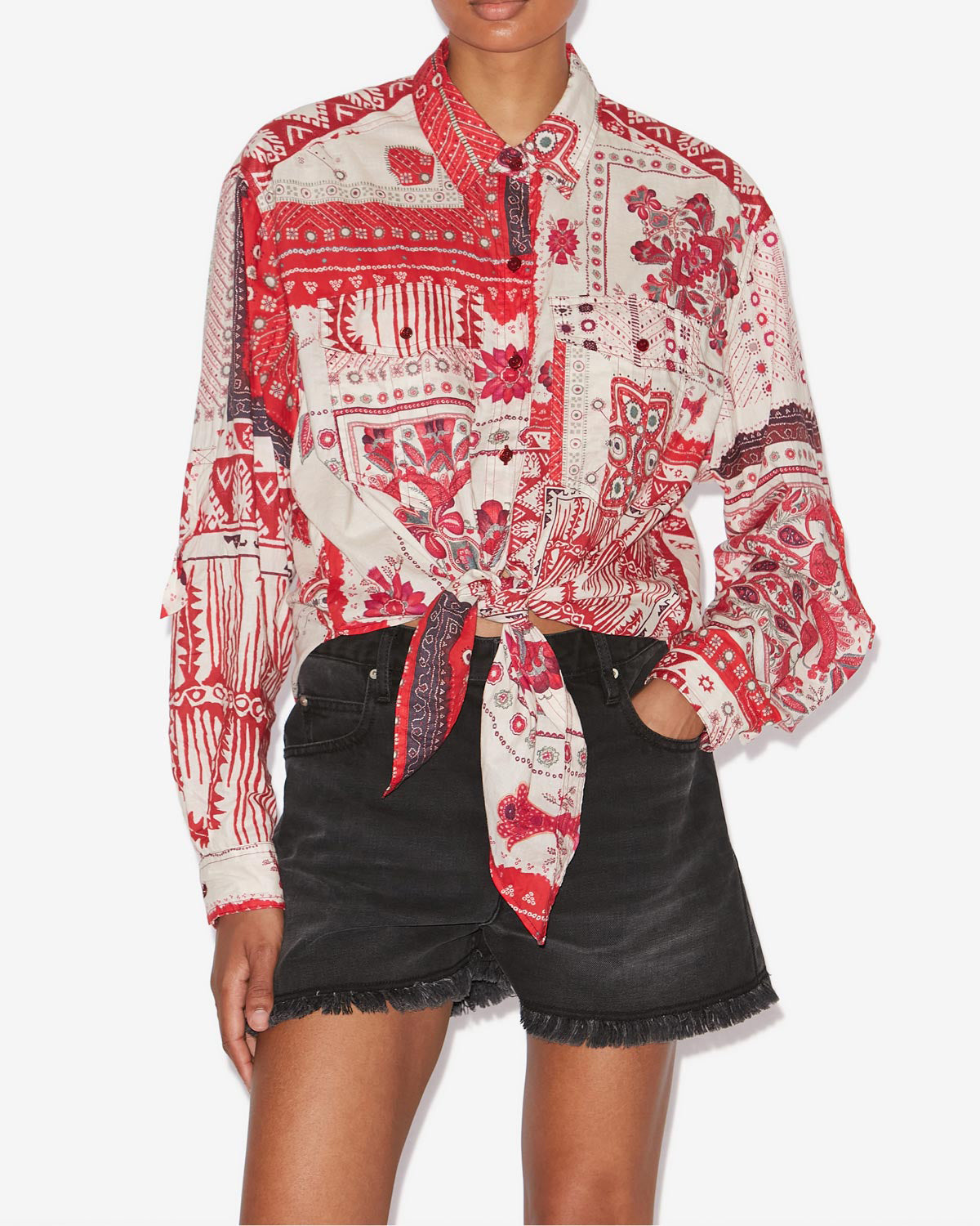 Nathy shirt Woman Red and ecru 5
