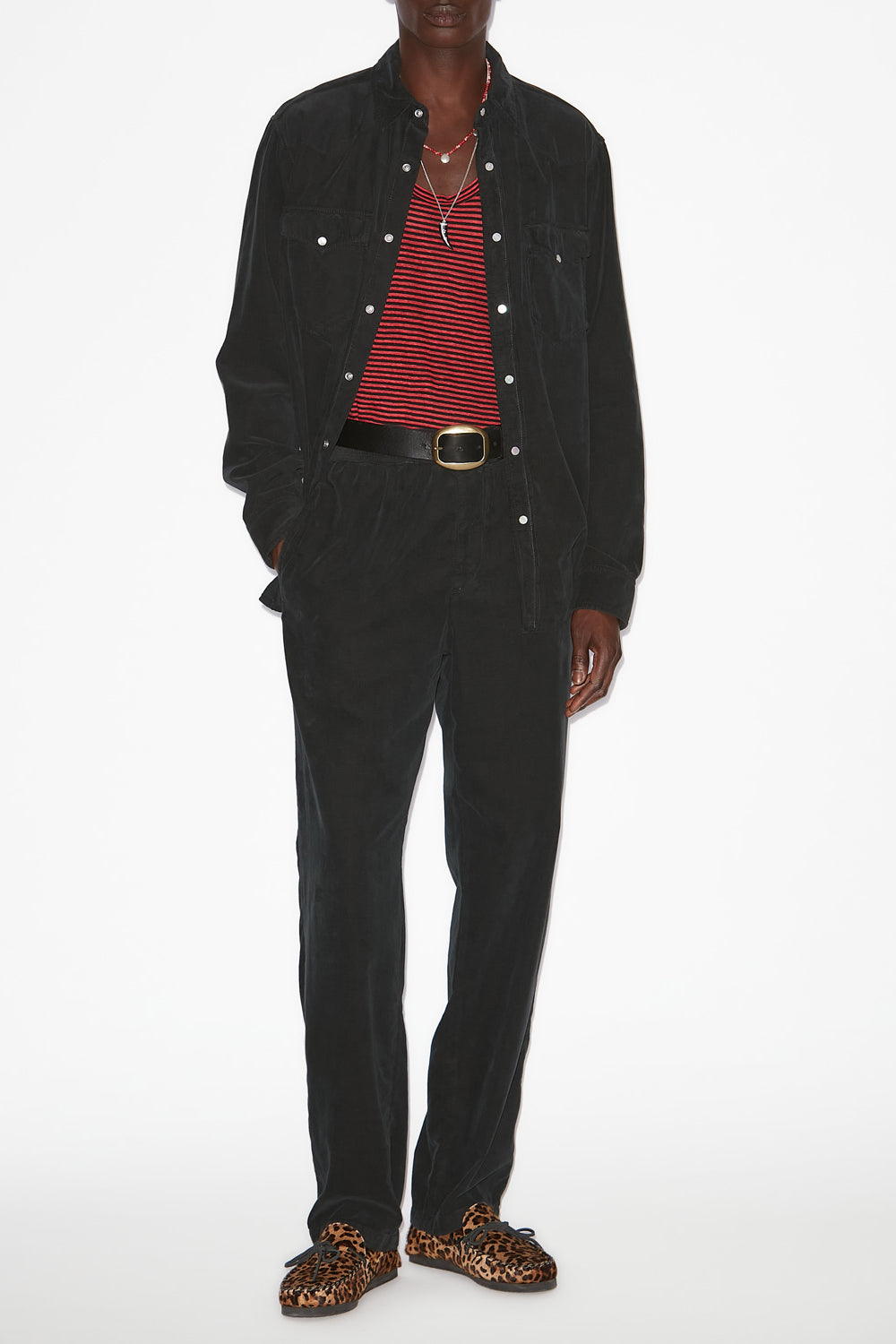 Camisa vasco de pana - Negro lavado - Man - 2