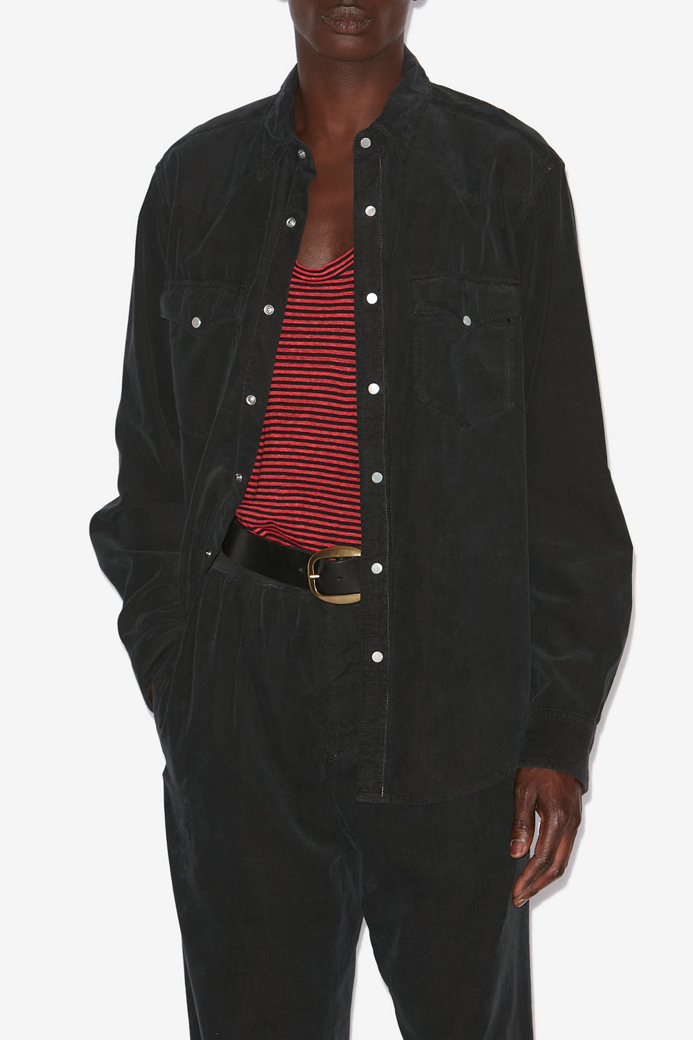 Camisa vasco de pana - Negro lavado - Man - 4