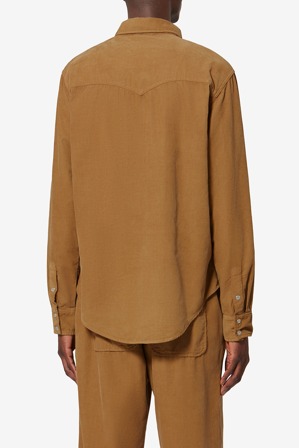 Camicia western in velluto a coste vasco - Light bronze - Man - 5