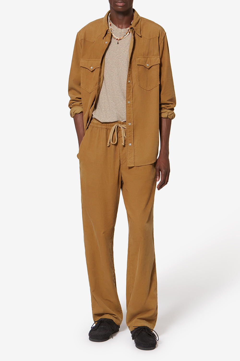 Camicia western in velluto a coste vasco - Light bronze - Man - 2