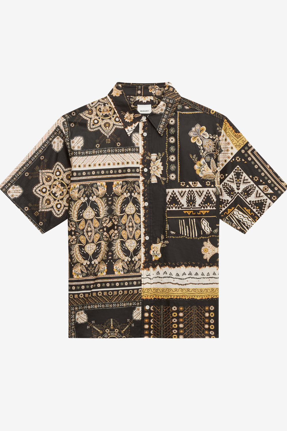 Camicia garlonn stampata a maniche corte - Black-ochre - Man - 1