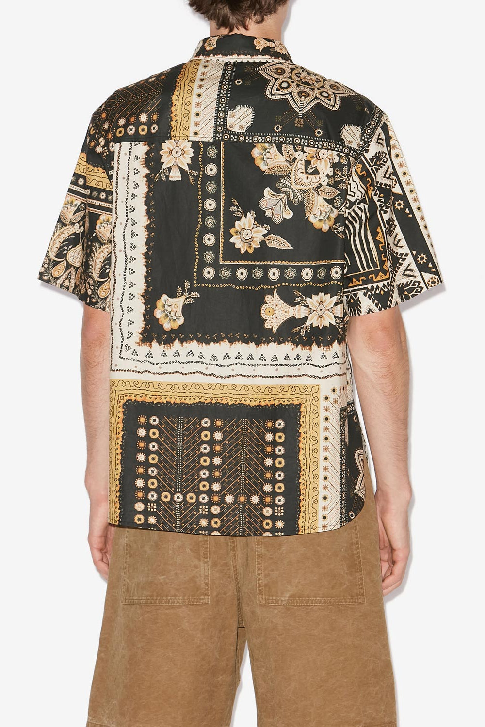 Camicia garlonn stampata a maniche corte - Black-ochre - Man - 5