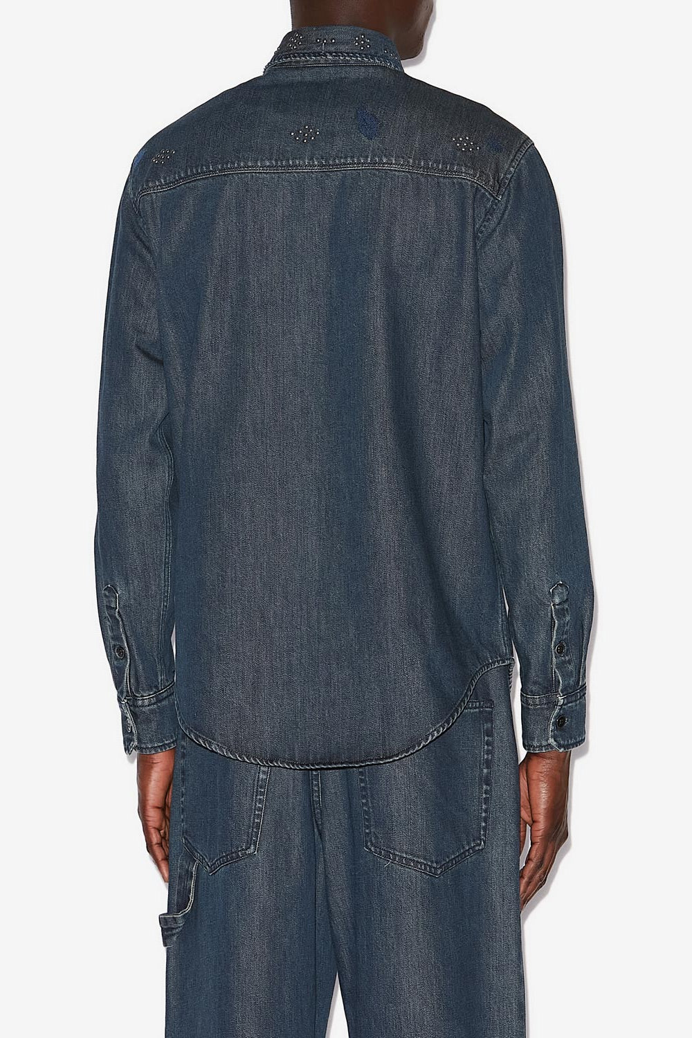 Hemd osco aus denim mit nieten - Blau - Man - 5