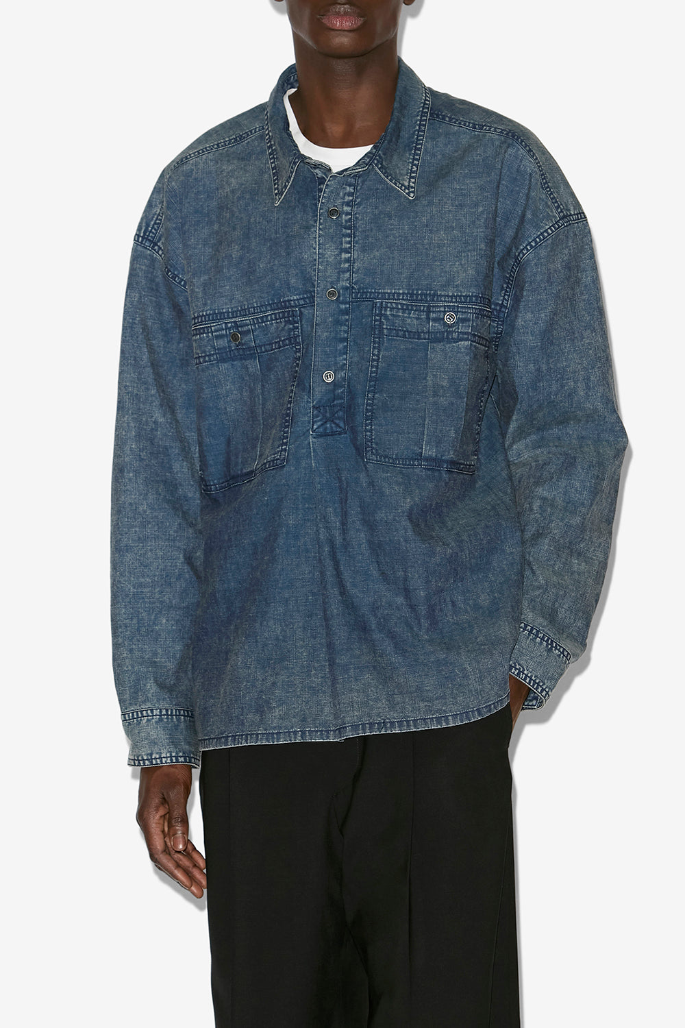 Vittore ウォッシュドシャンブレー シャツ - 青 - Man - 4