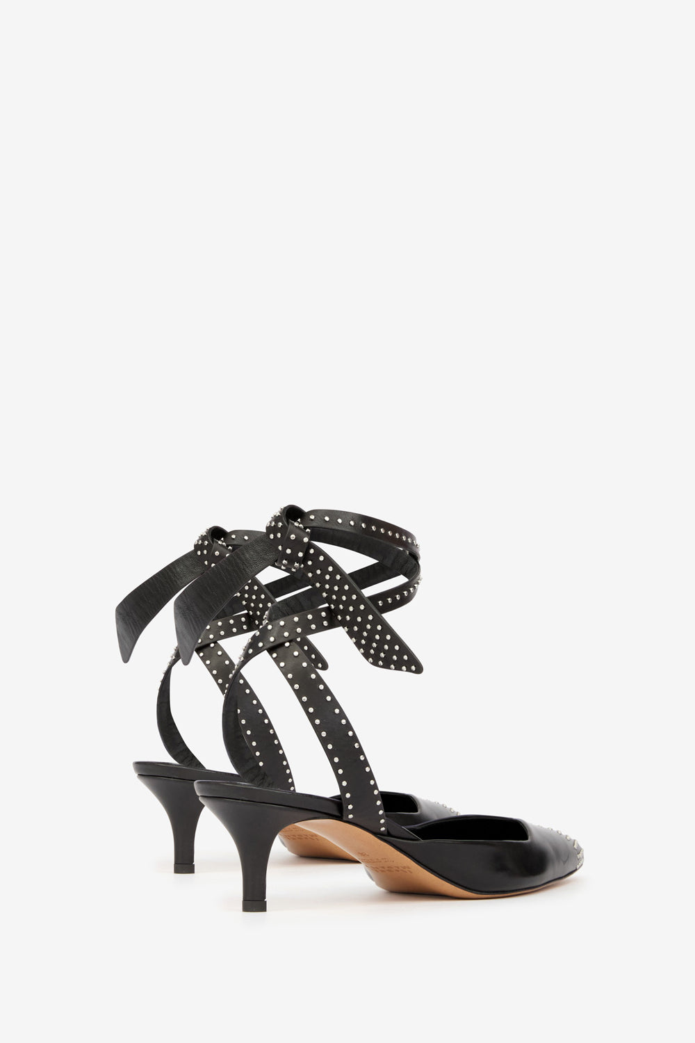 Pilvee high-heeled slingback pumps in studded calfskin leather - Black - Woman - 2