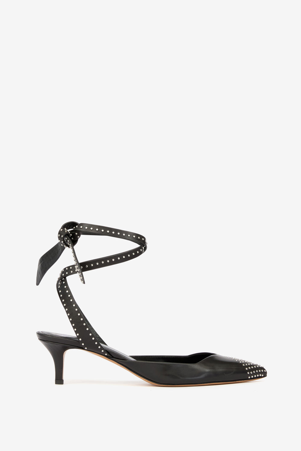 Pilvee high-heeled slingback pumps in studded calfskin leather - Black - Woman - 1