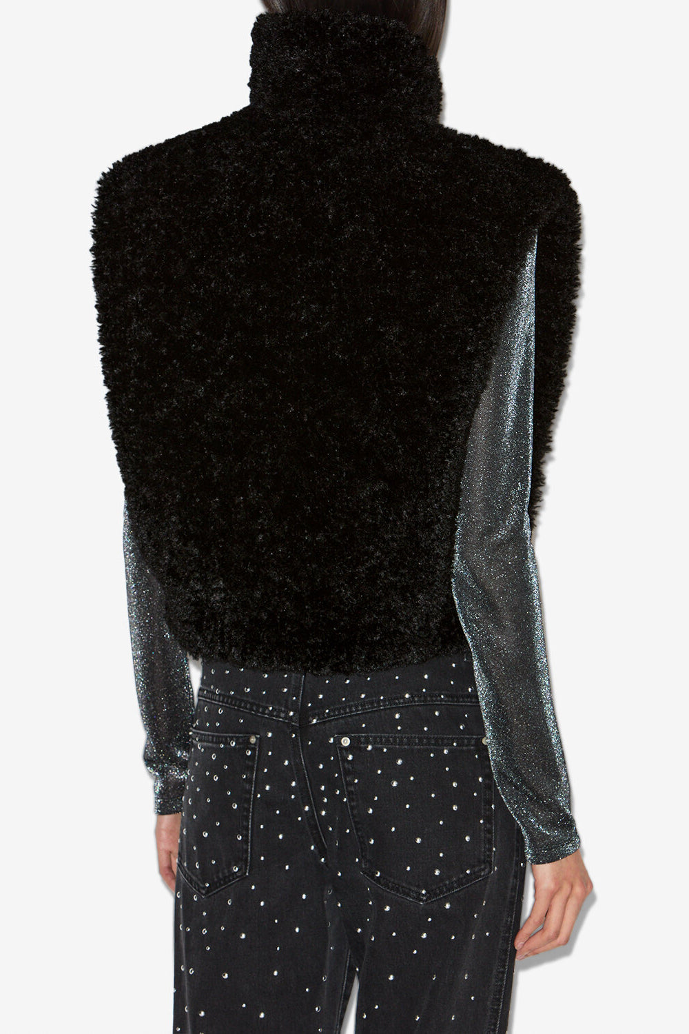 Alisa faux fur vest - Black - Woman - 5