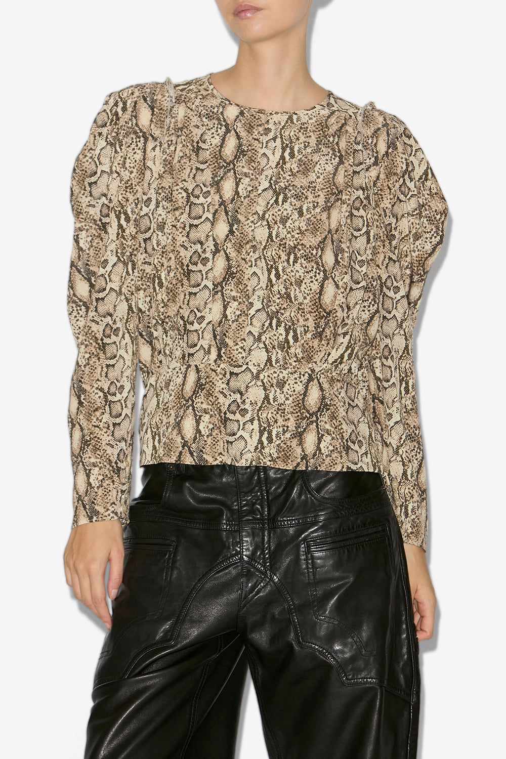 Zarga printed pleated silk blouse - Natural - Woman - 4