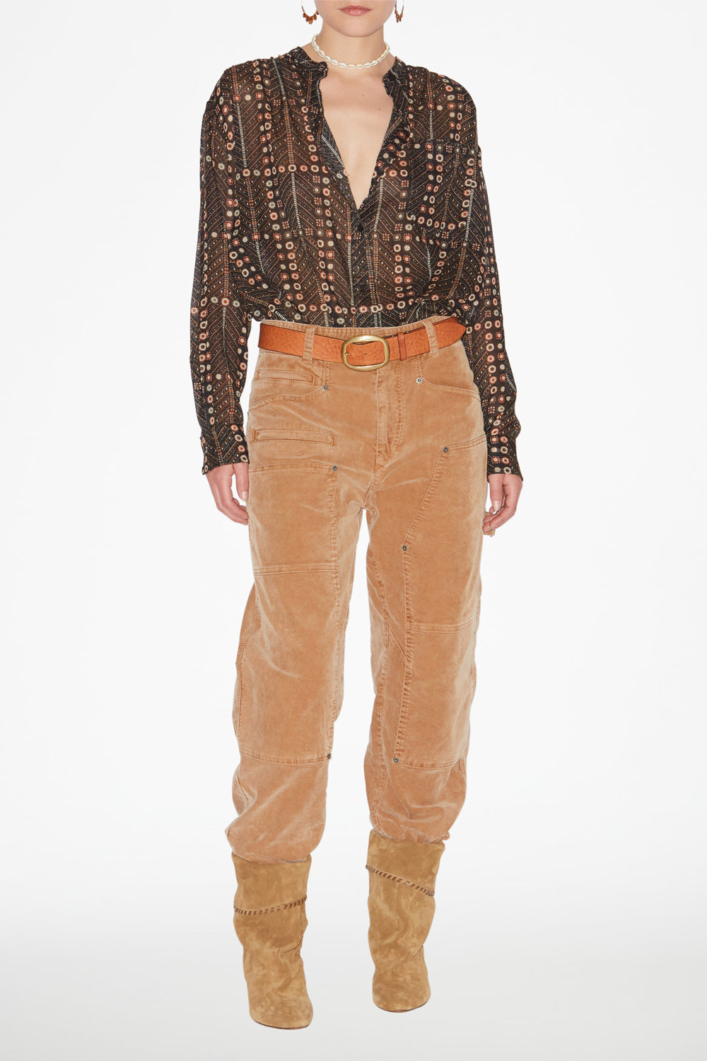 Mexika printed cotton voile blouse - Black - Woman - 2