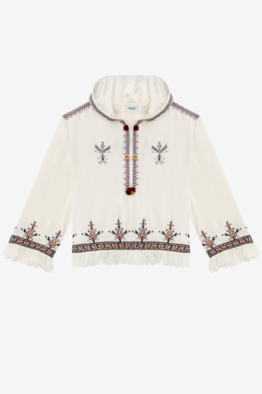 Kameya embroidered gauze top - Ecru - Woman - 1