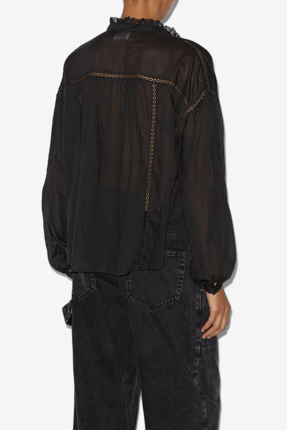 Disia cotton voile blouse - Black - Woman - 4