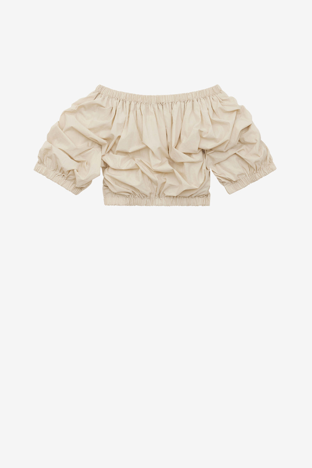 Bertille ball-shaped top in crisp cotton - Ecru - Woman - 1