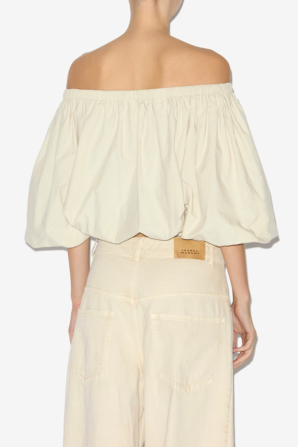 Bertille ball-shaped top in crisp cotton - Ecru - Woman - 5