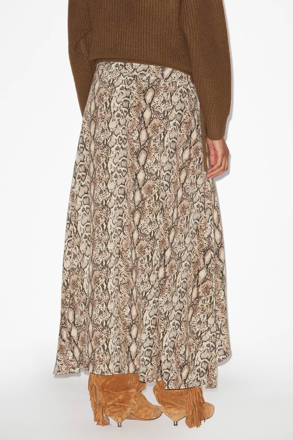 Sakura long printed silk skirt - Natural - Woman - 5