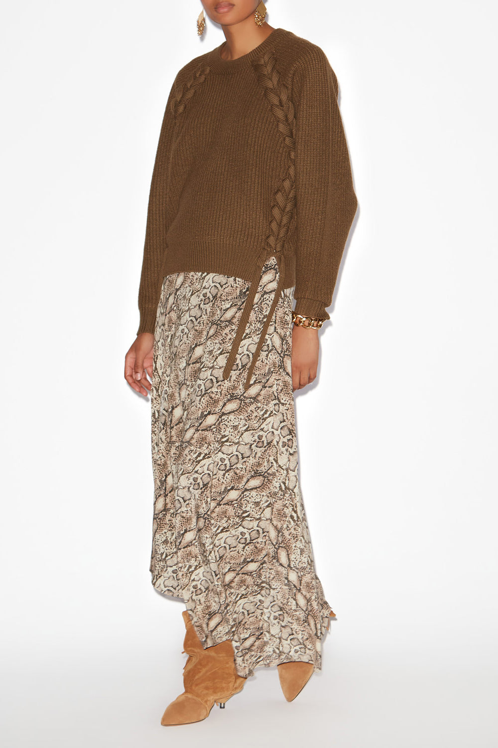 Sakura long printed silk skirt - Natural - Woman - 2