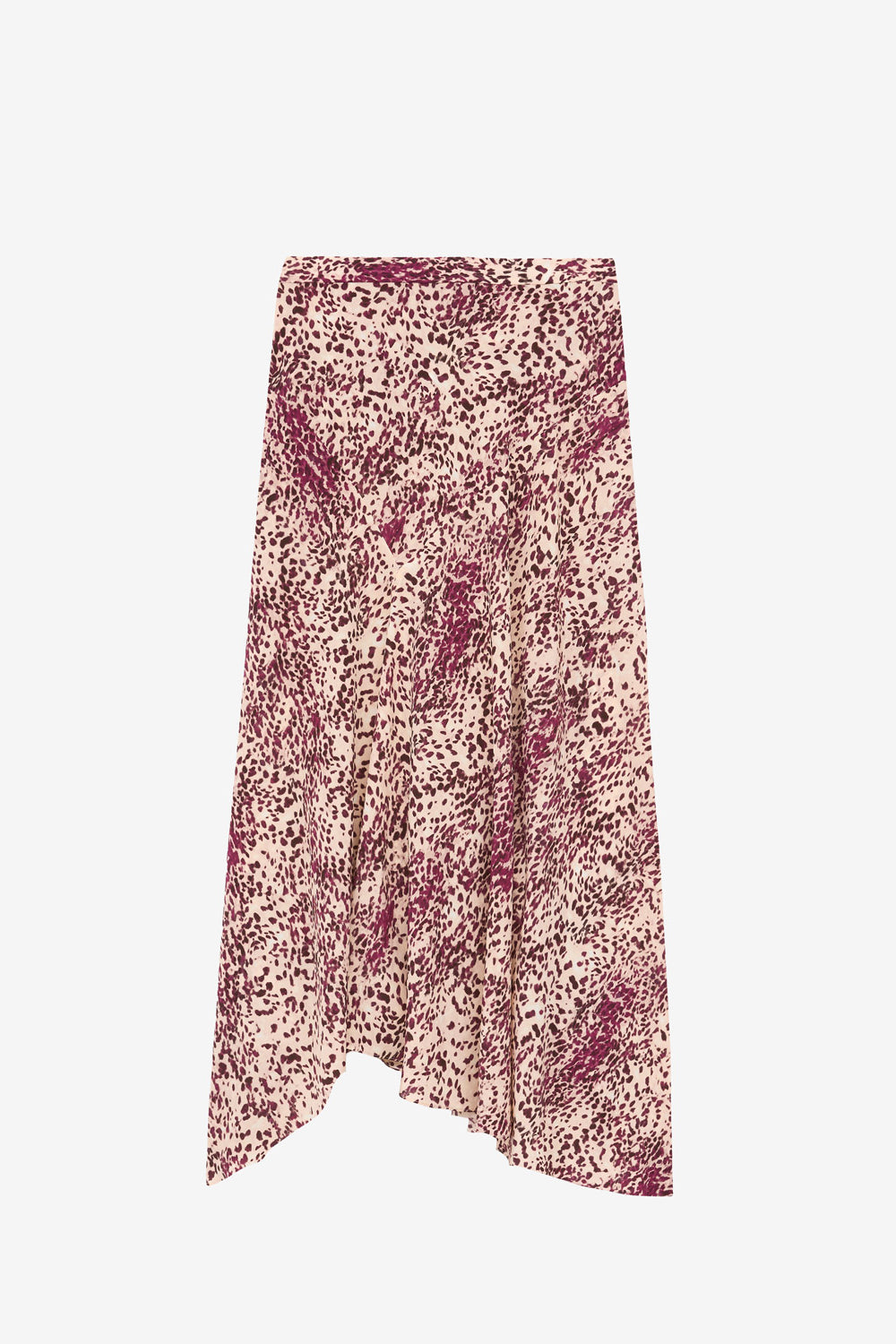 Sakura long printed silk skirt - Purple-ecru - Woman - 1