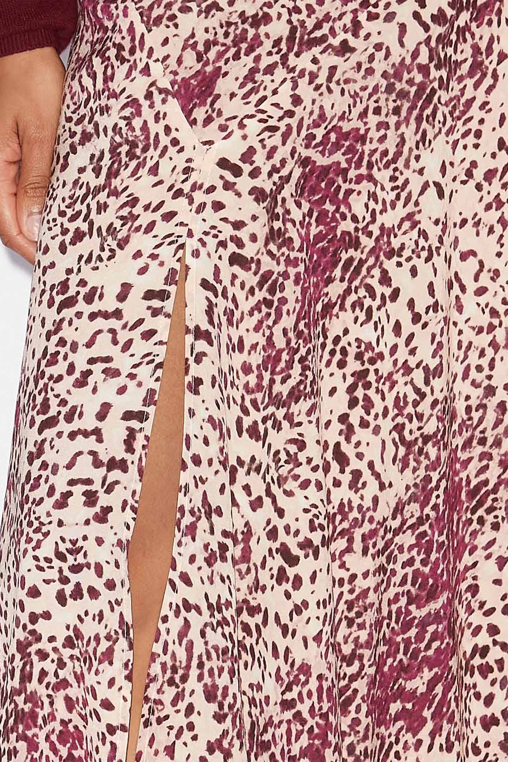 Sakura long printed silk skirt - Purple-ecru - Woman - 3