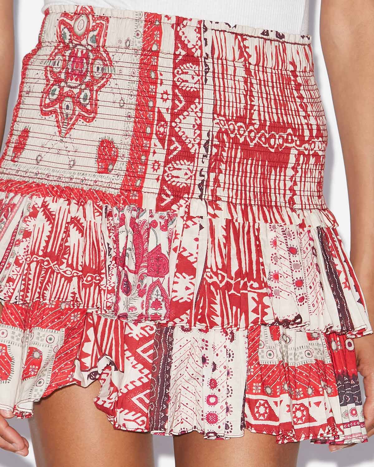 Naomi skirt Woman Red and ecru 2