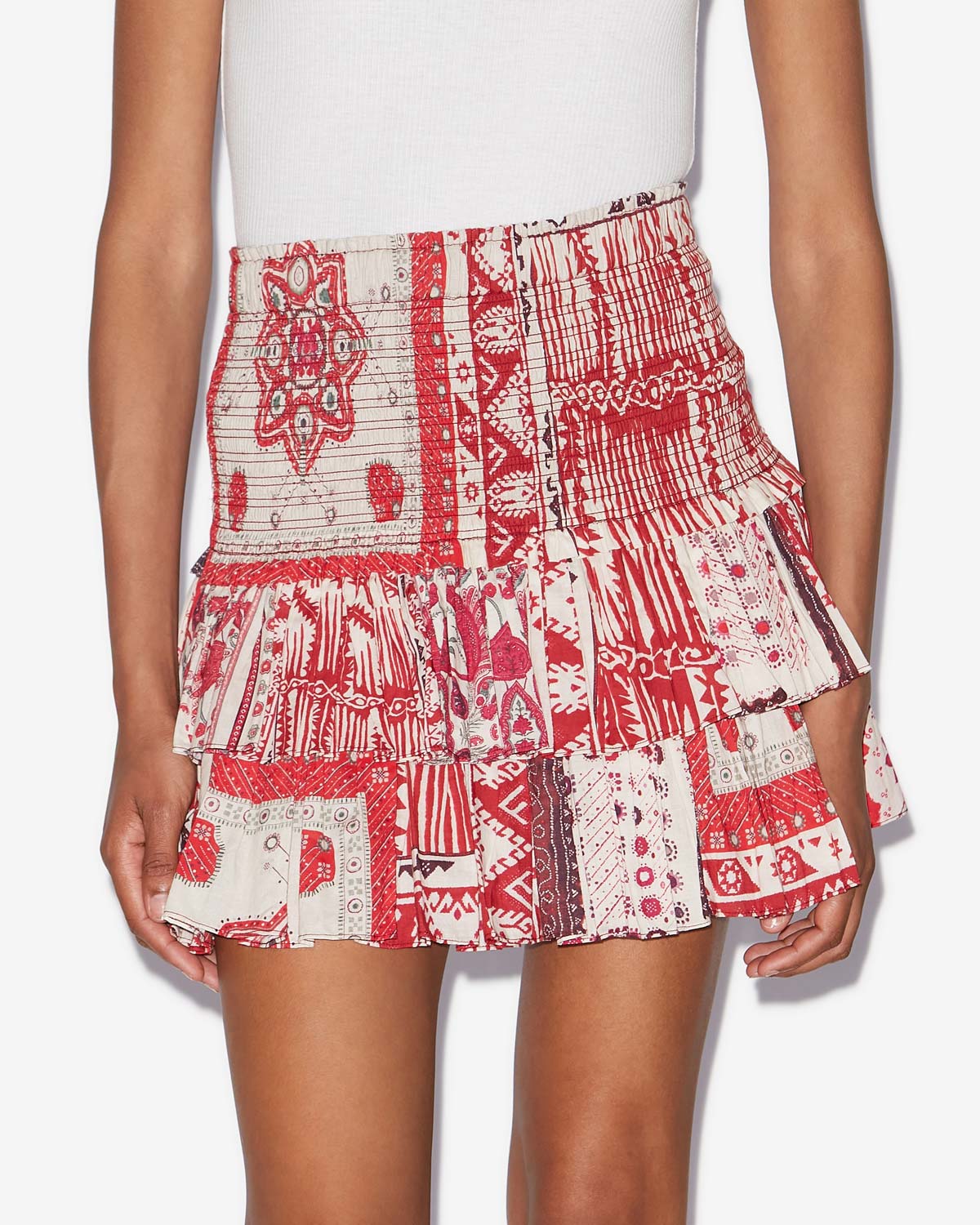Naomi skirt Woman Red and ecru 5