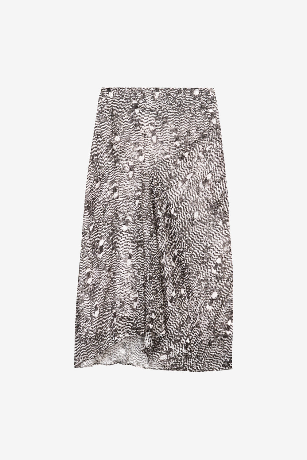 Lisanne burnout velvet midi skirt - Black and ecru - Woman - 1