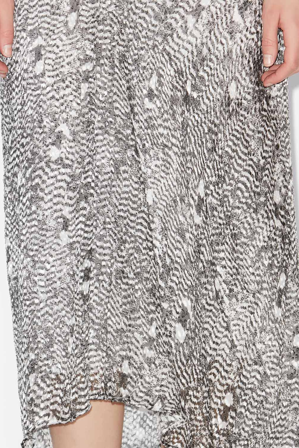 Lisanne burnout velvet midi skirt - Black and ecru - Woman - 3