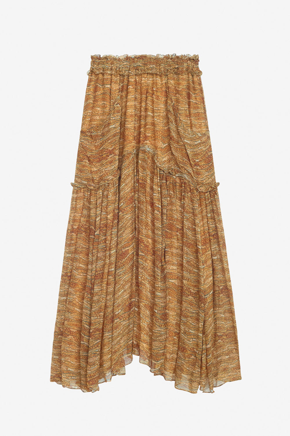 Veronique long gathered muslin skirt - Khaki - Woman - 1