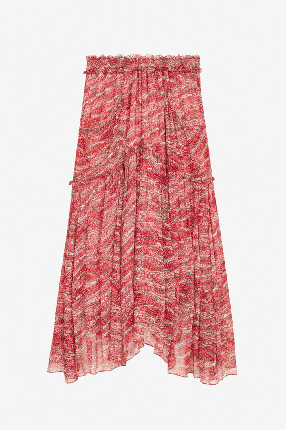 Veronique long gathered muslin skirt - Red - Woman - 1