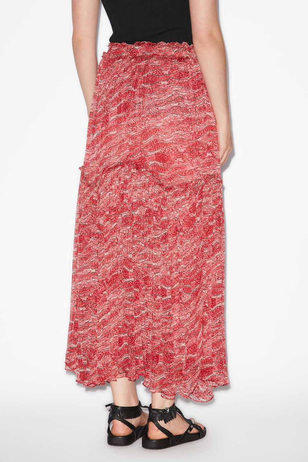 Veronique long gathered muslin skirt - Red - Woman - 5