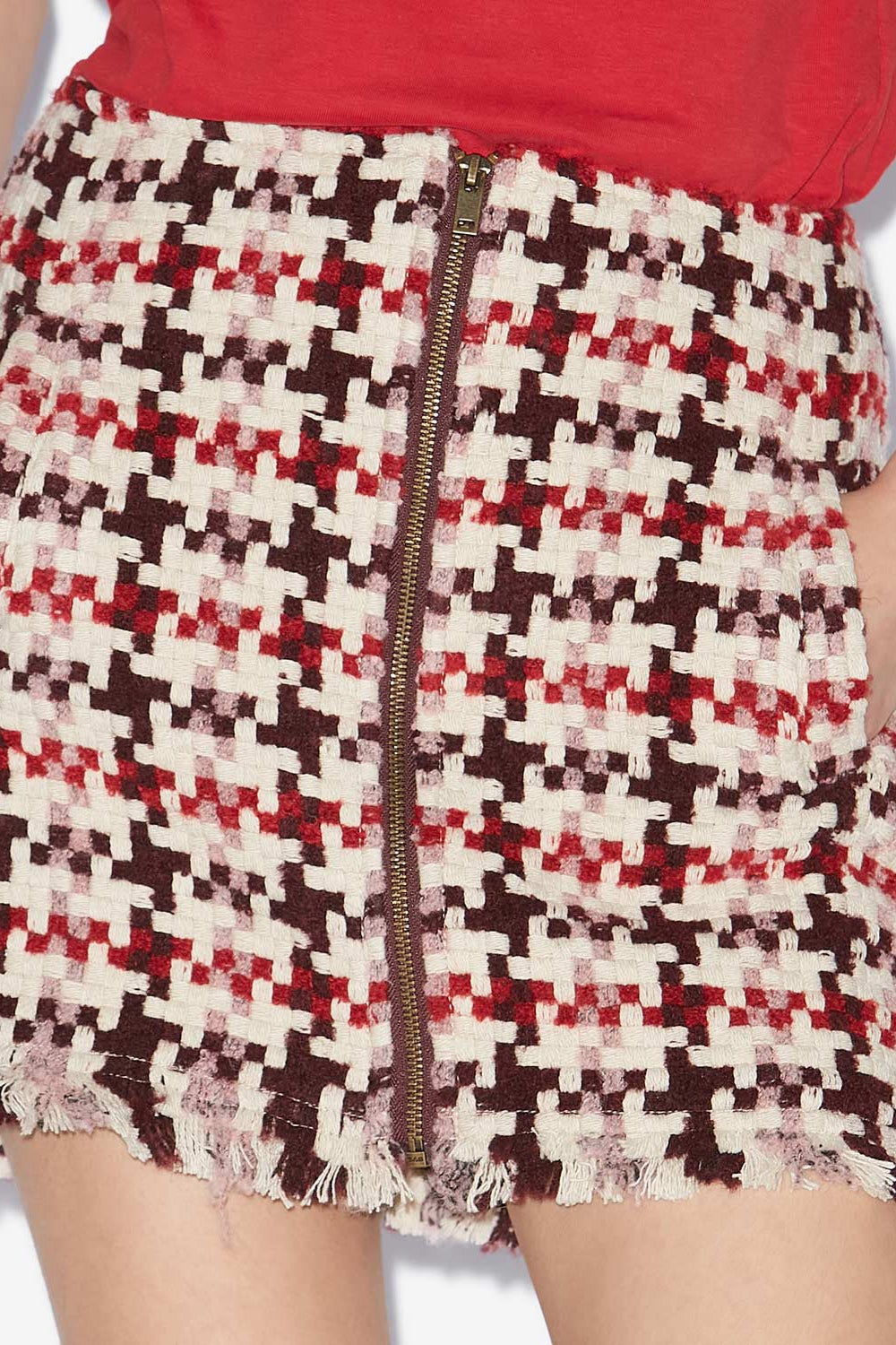 Akima short tweed skirt - Red-pink - Woman - 3