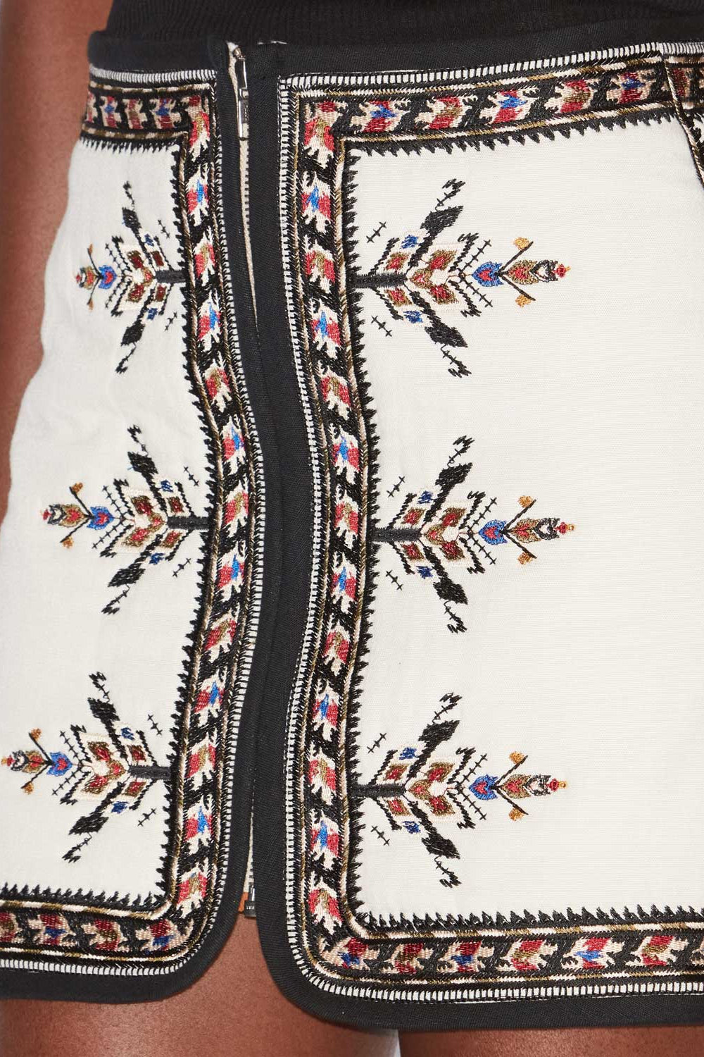 Zeria embroidered gauze mini skirt - Ecru - Woman - 3