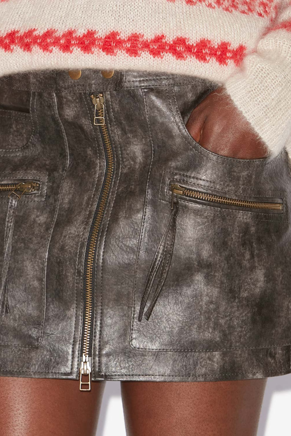 Claudine faux leather mini skirt - Black - Woman - 3