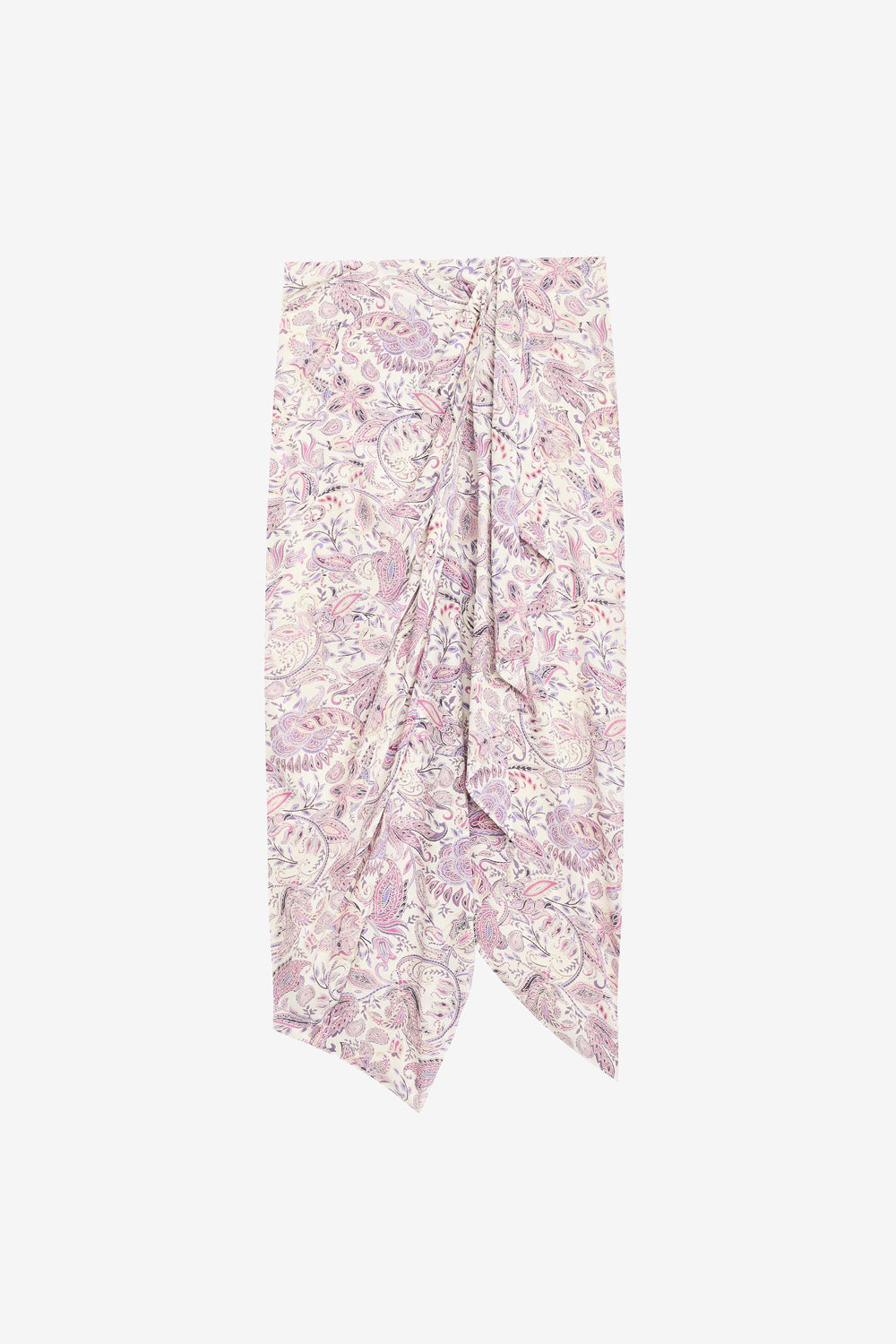 Zaine printed draped skirt - Ecru-purple - Woman - 1