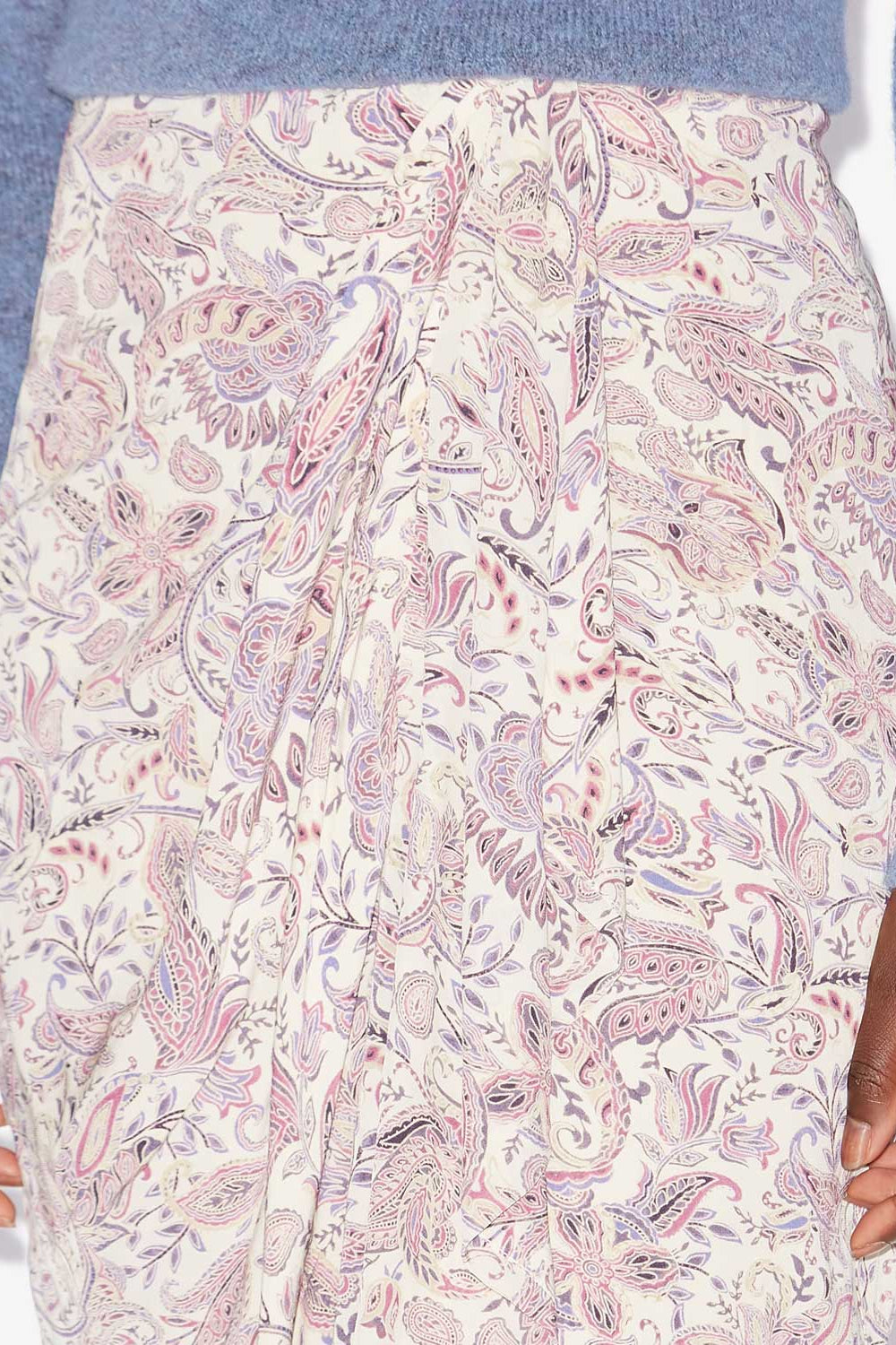 Zaine printed draped skirt - Ecru-purple - Woman - 3