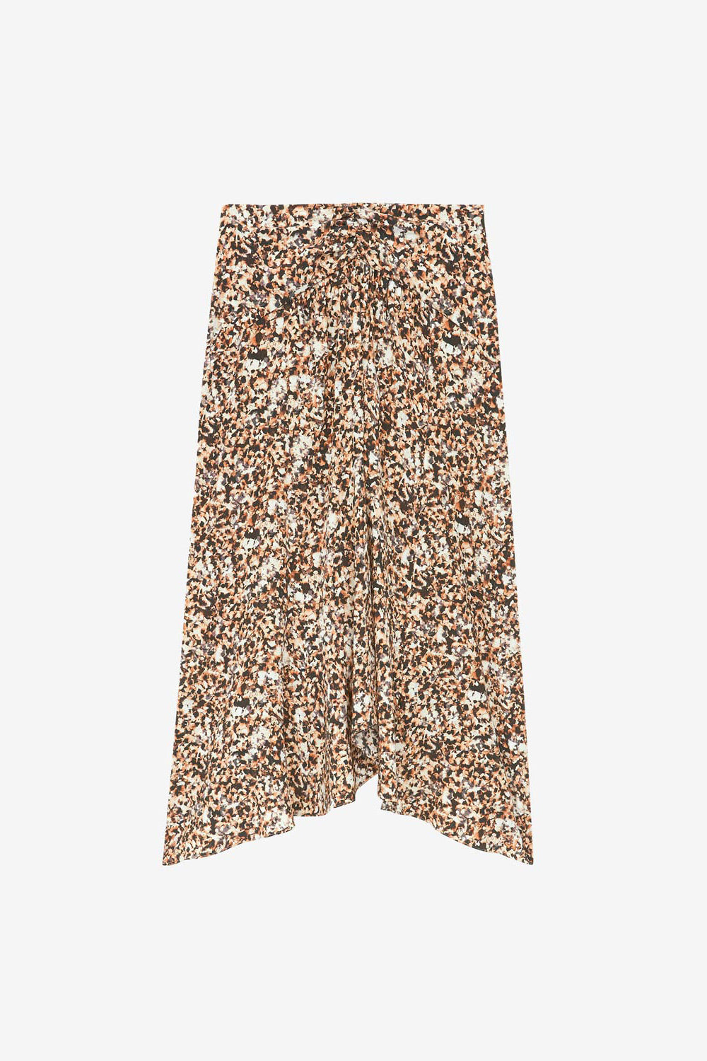 Olena printed silk midi skirt - Ochre-ecru - Woman - 1