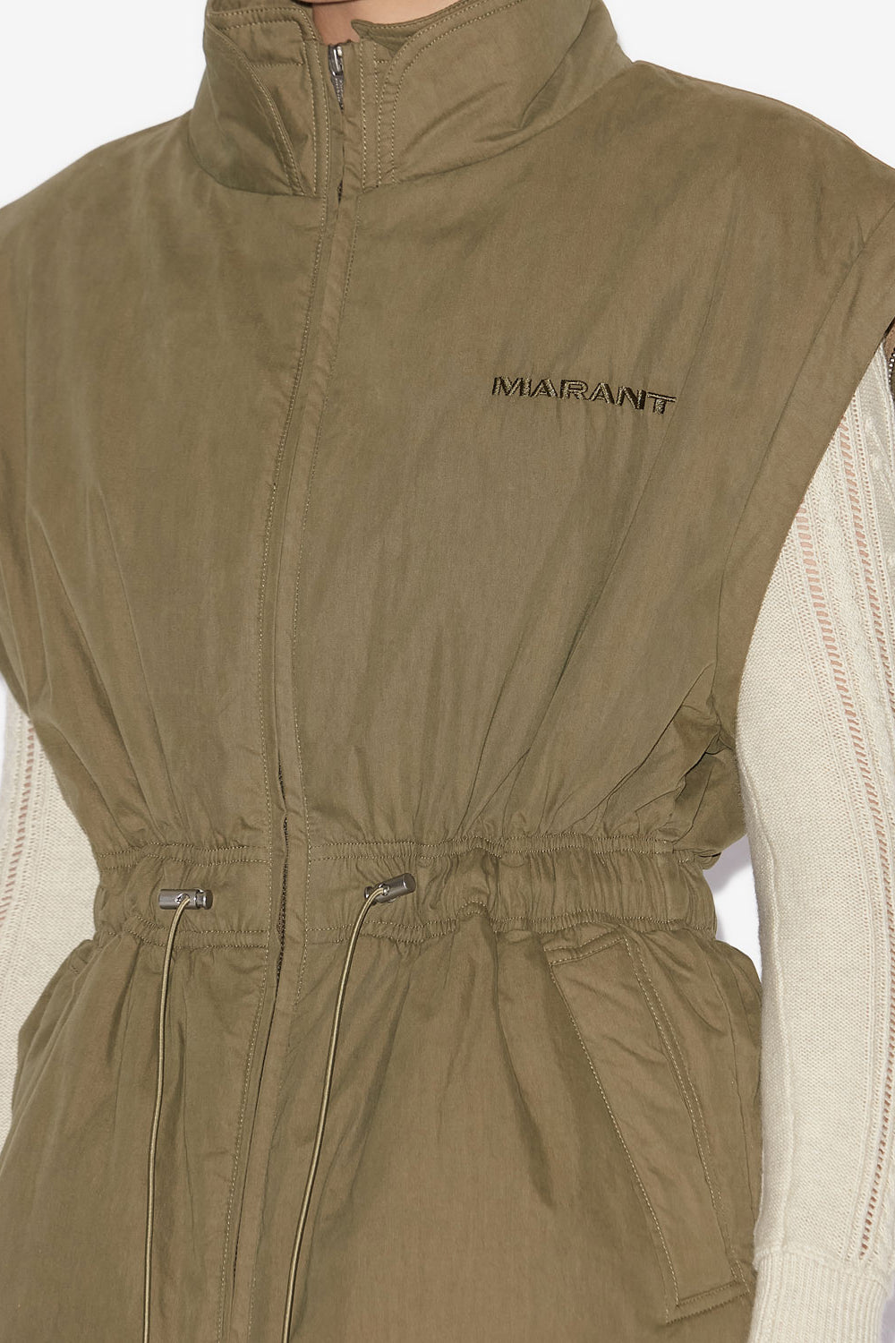 Dastyni quilted cotton coat - Khaki - Woman - 3