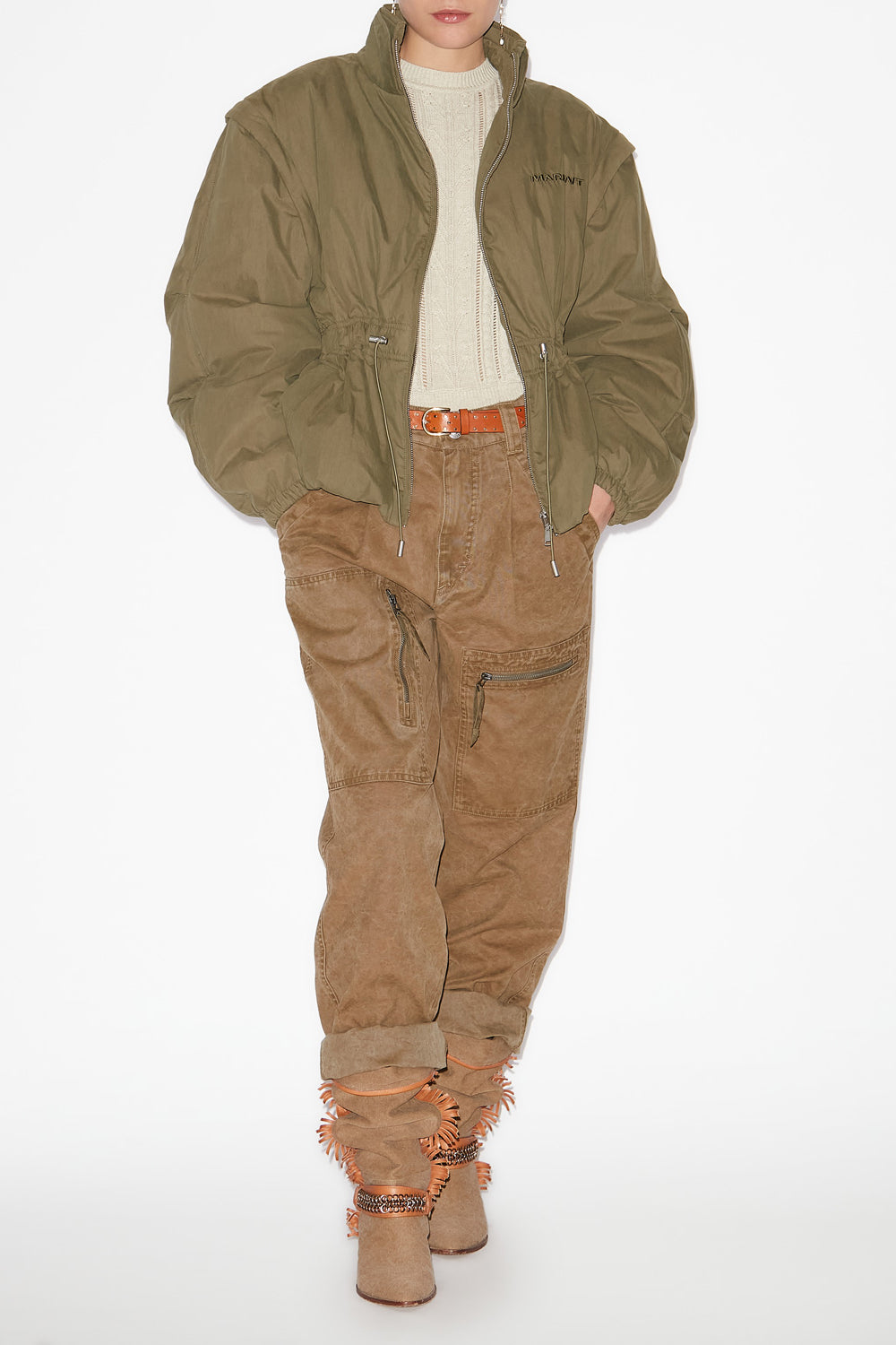 Dastyni quilted cotton coat - Khaki - Woman - 2