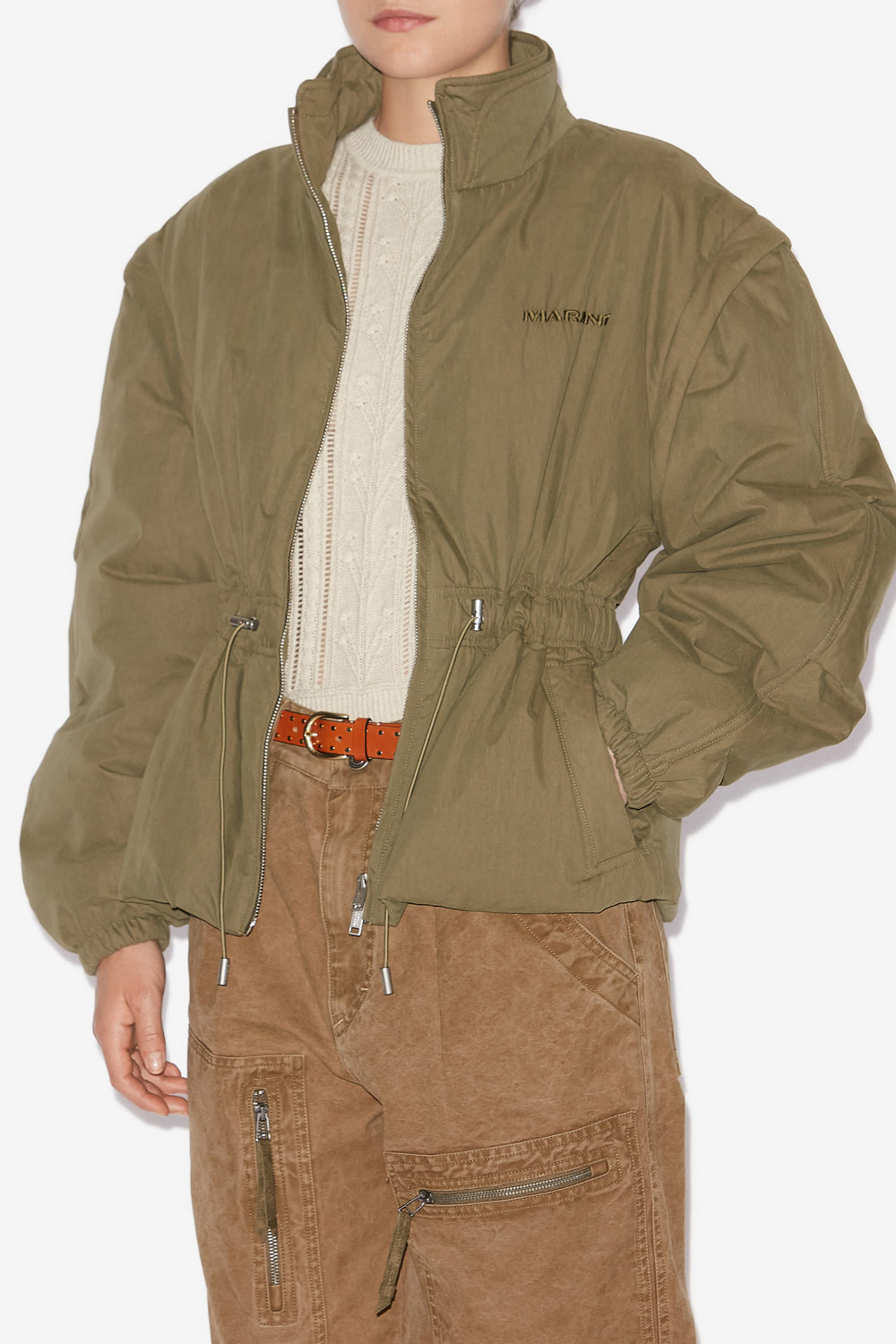 Dastyni quilted cotton coat - Khaki - Woman - 4