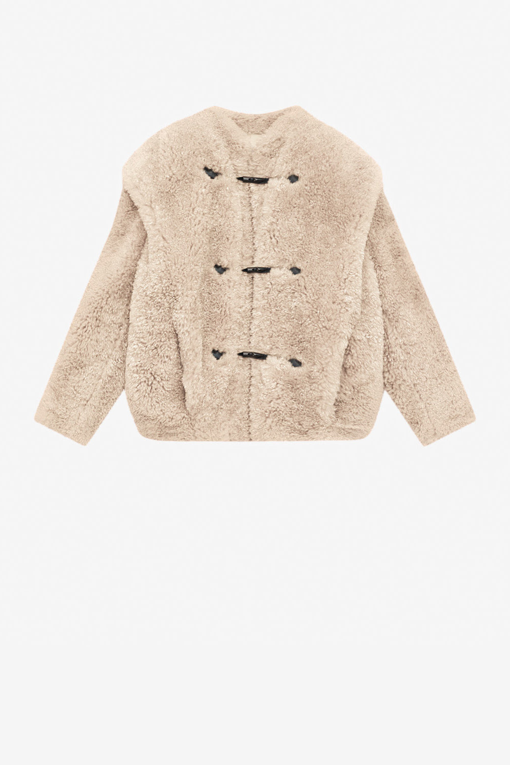 Avalia curly fur style coat - Ecru - Woman - 1