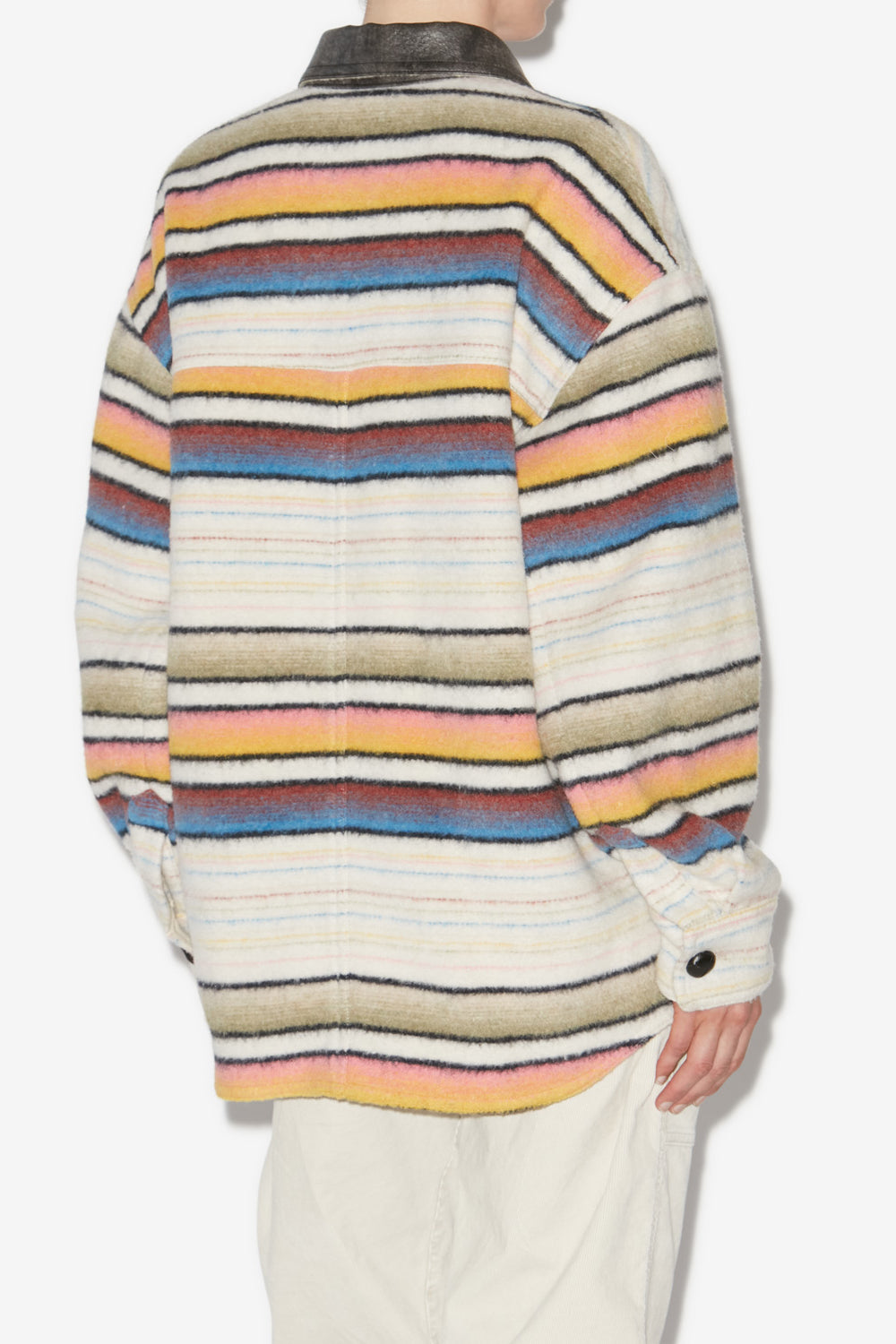 Dayvi striped wool overshirt coat - Multicolor - Woman - 5