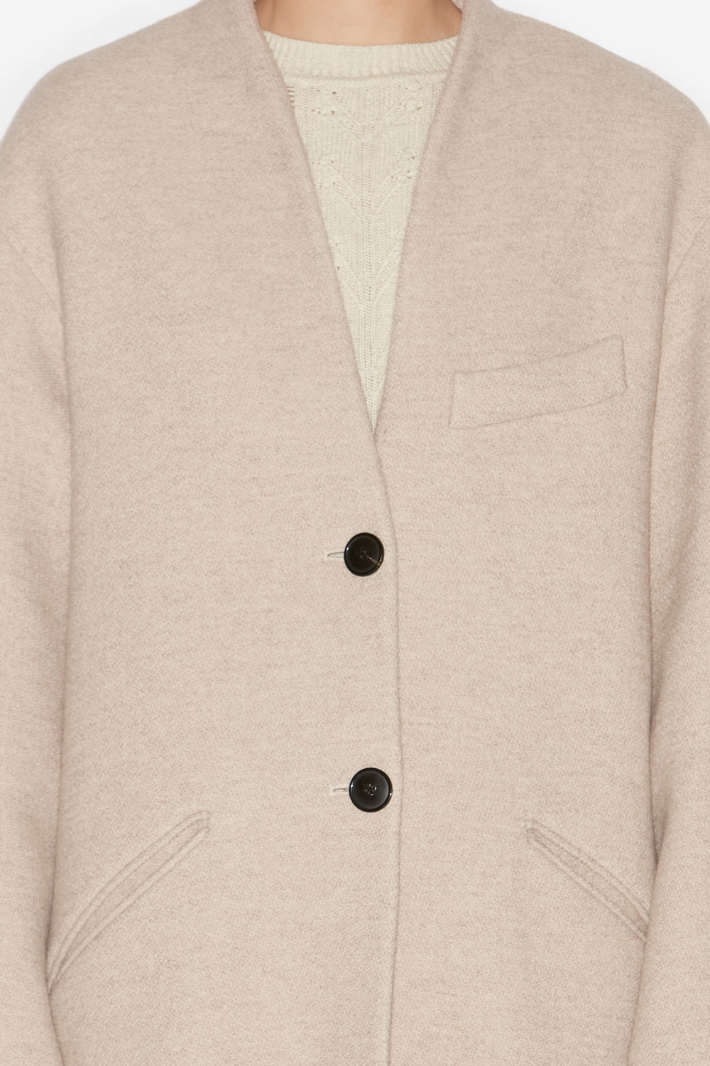 Eris long virgin wool coat - Beige - Woman - 3