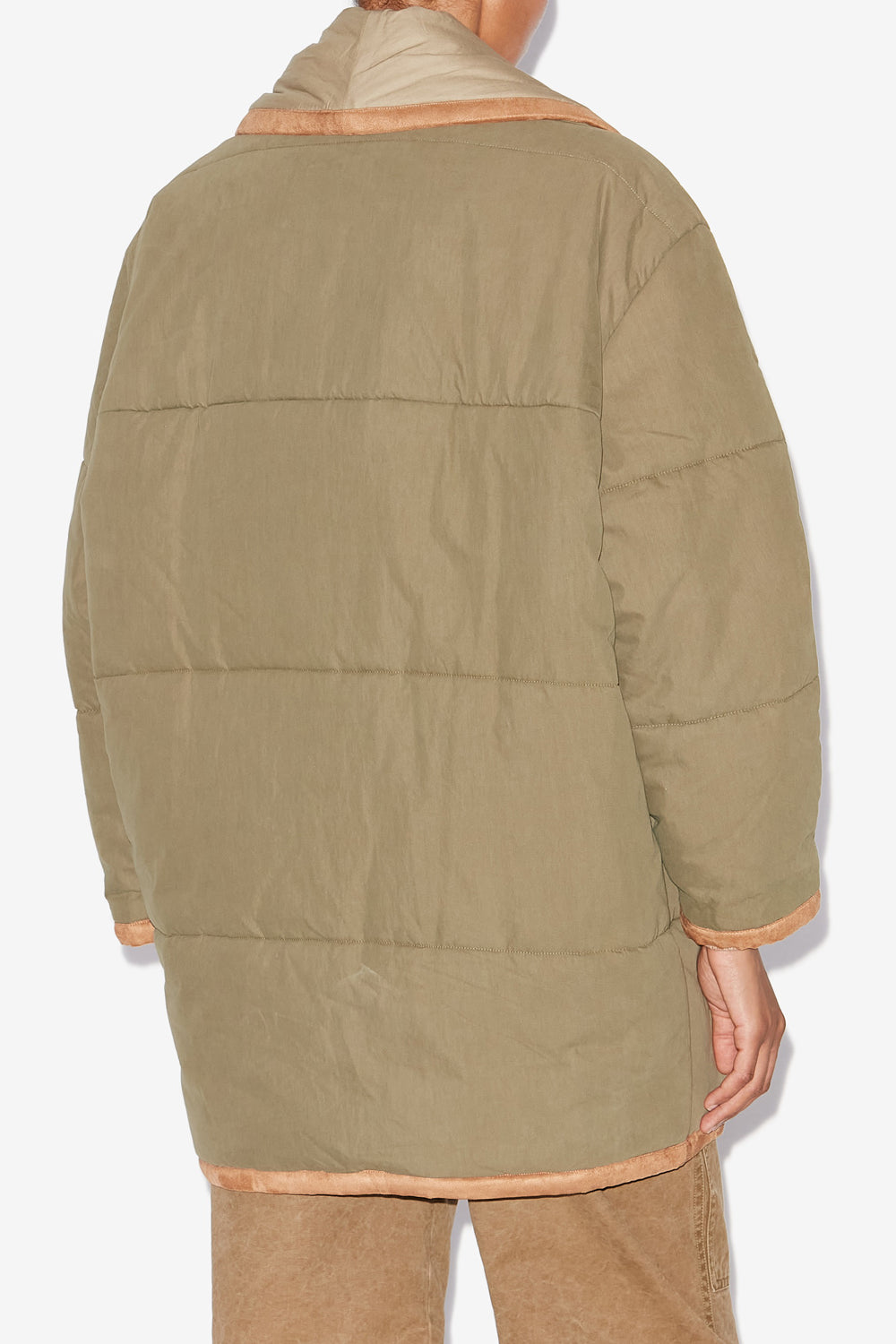 Gally quilted cotton down coat - Khaki - Woman - 5