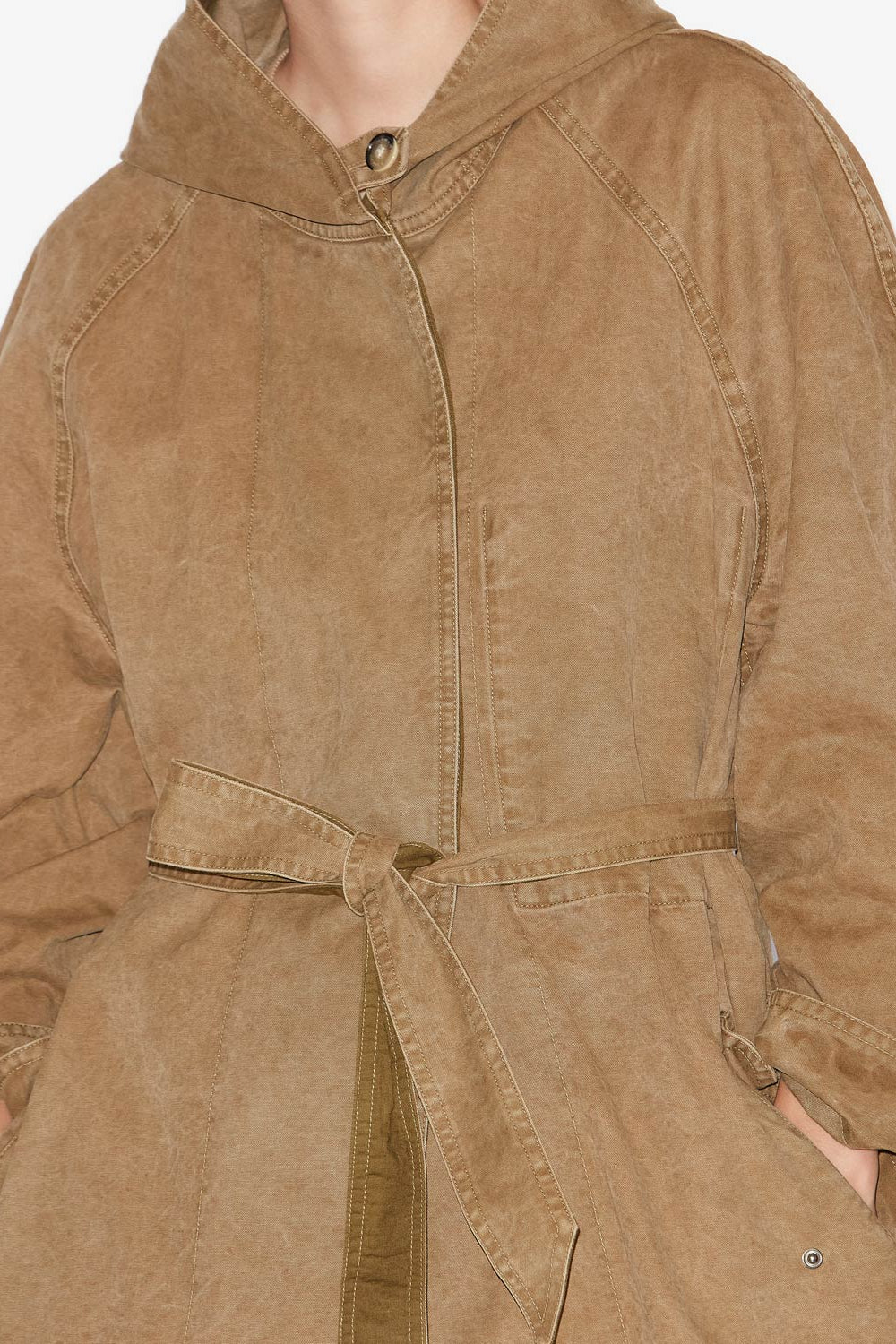 Ketlyn long coated cotton coat - Light bronze - Woman - 3