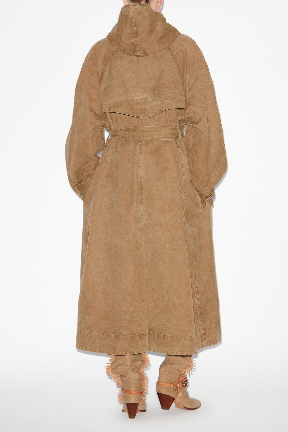 Ketlyn long coated cotton coat - Light bronze - Woman - 4