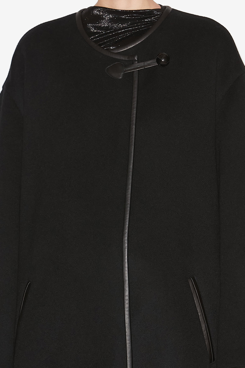 Elza classic wool and cashmere coat - Black - Woman - 3