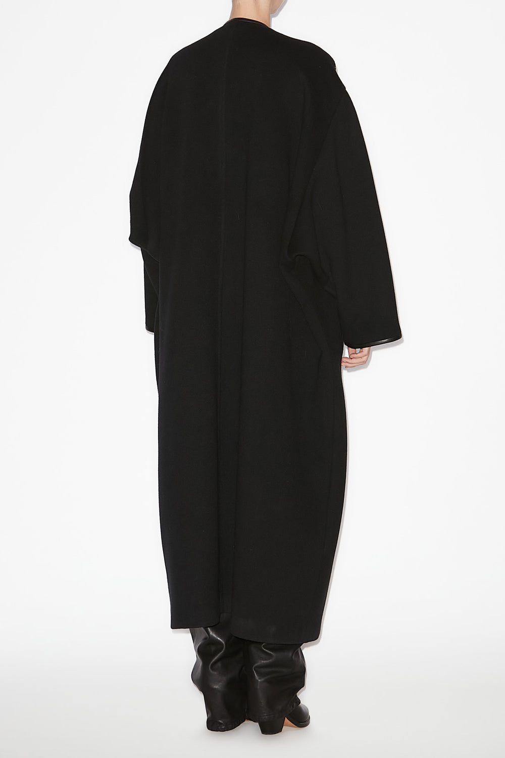 Elza classic wool and cashmere coat - Black - Woman - 4